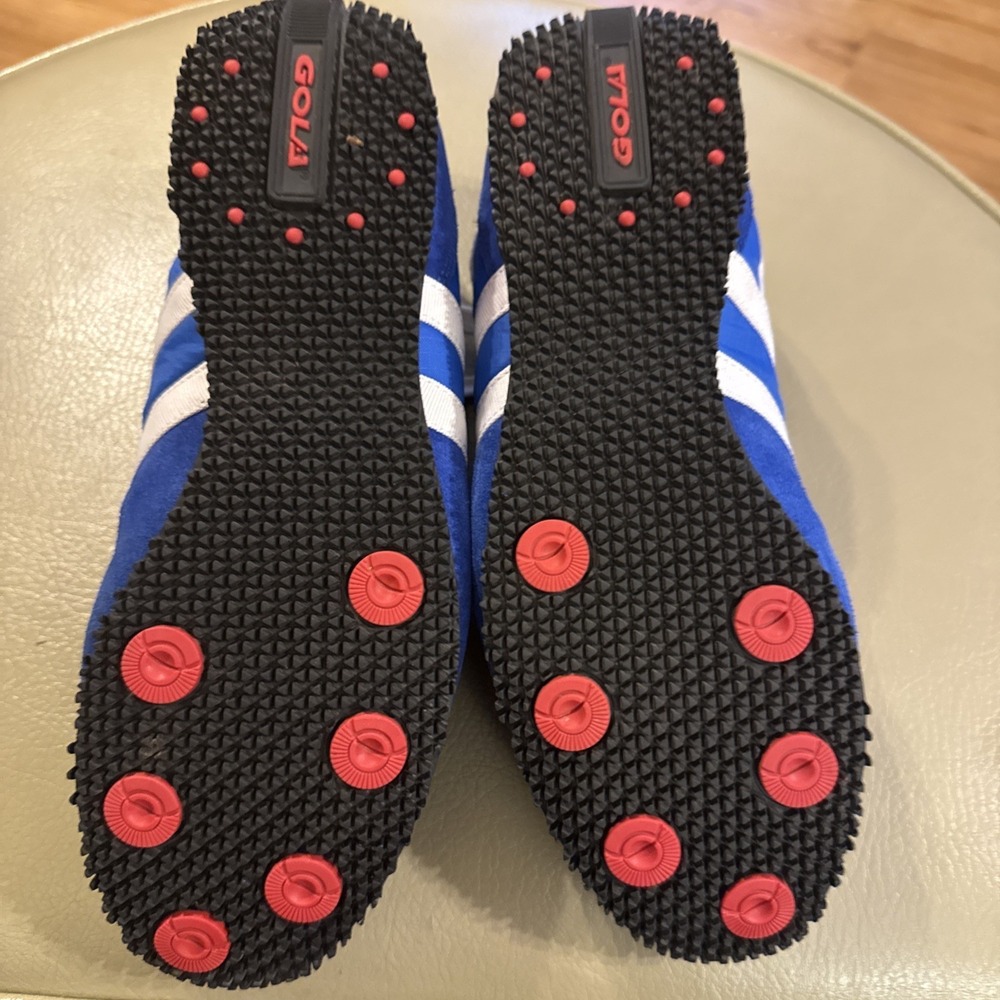 Gola Men's Size 9 Retro Track Running Shoes Blue White Red Nylon Suede Athletic - Picture 6 of 13